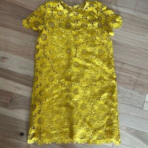 Vibrant Yellow Lace Dress